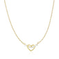 Two-Tone Gold 14k Women's Necklaces with Interlaced Heart and Arrow Charm