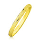 Yellow Gold 10k Slender Diamond Pattern Textured Bangle