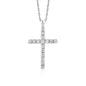 Sterling Silver Cross Pendant with Diamonds & Lobster Clasp