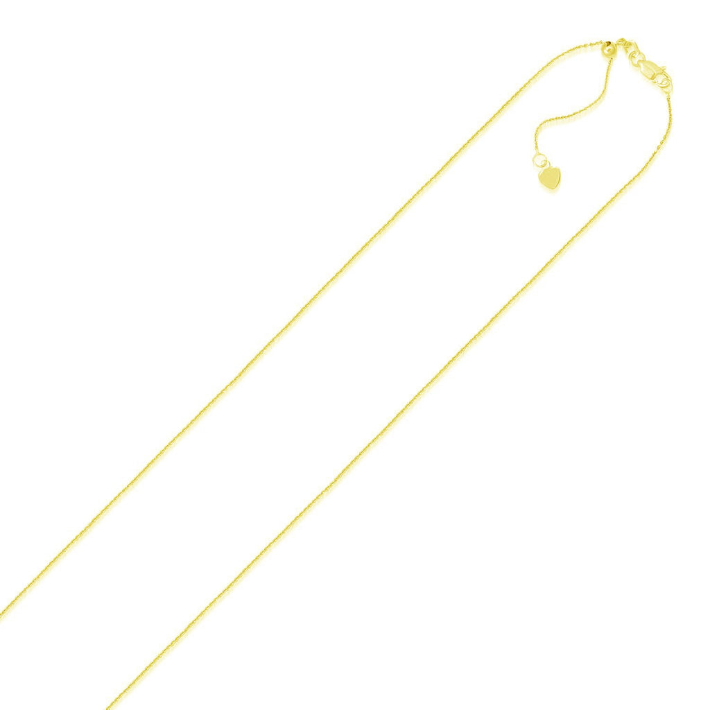 Yellow Gold 14k 0.9mm Adjustable Cable Chain
