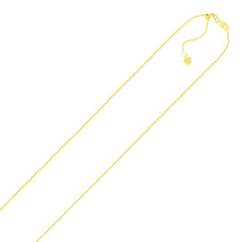 Yellow Gold 14k 0.9mm Adjustable Cable Chain