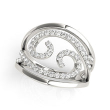 Load image into Gallery viewer, White Gold 14k Swirl Design Diamond Ring