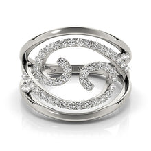 Load image into Gallery viewer, White Gold 14k Swirl Design Diamond Ring