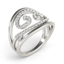 Load image into Gallery viewer, White Gold 14k Swirl Design Diamond Ring
