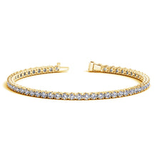 Load image into Gallery viewer, Yellow Gold 14k Round Diamond Women&#39;s Tennis Bracelet