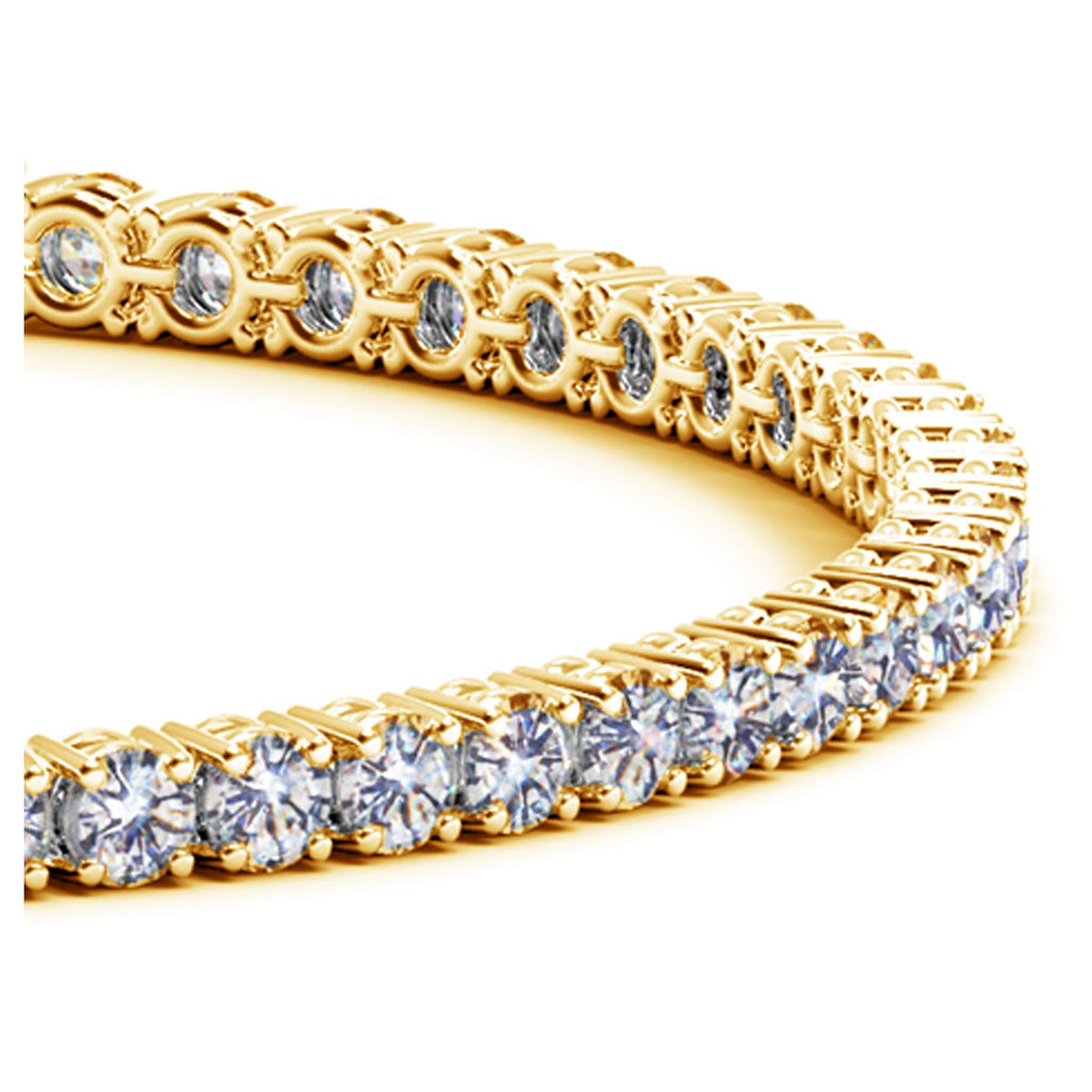 Yellow Gold 14k Round Diamond Women's Tennis Bracelet