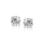 White Gold 14k Stud Earrings with White Hue Faceted Cubic Zirconia