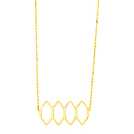 Yellow Gold 14k Stylized Honeycomb Women's Link Necklace