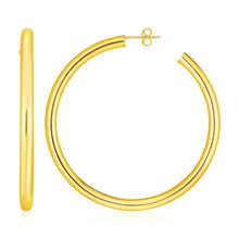 Load image into Gallery viewer, Yellow Gold 14k Polished Hoop Earrings in Pushback Clasps