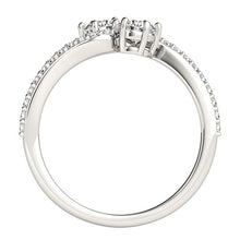 Load image into Gallery viewer, White Gold 14k Curved Band Two Stone Diamond Ring