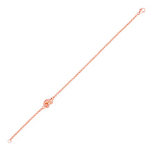 Load image into Gallery viewer, 14k Rose Gold Chain Bracelet with Polished Knot