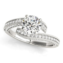 Load image into Gallery viewer, 14k White Gold Round Diamond Bypass Style Engagement Ring (1 1/2 cttw)