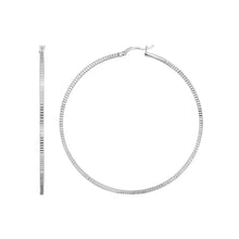 Load image into Gallery viewer, Ridge Textured Hoop Earrings in Sterling Silver