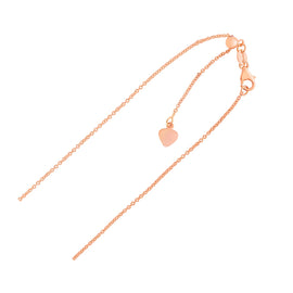 Rose Gold 14k 1.0mm Adjustable Cable Chain