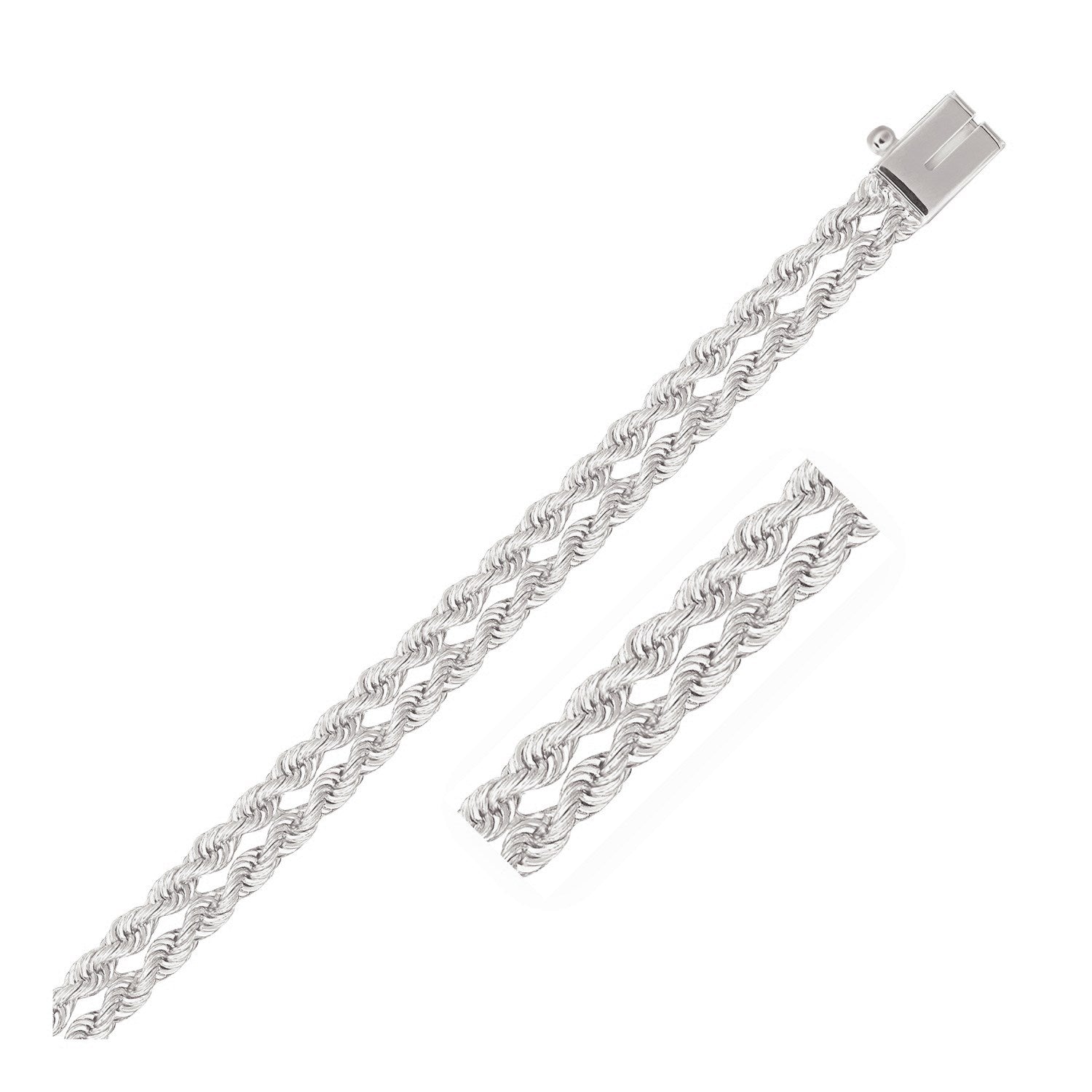 White Gold 14k 5.0 mm Dual Row Women's Rope Bracelet