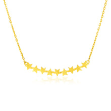 Load image into Gallery viewer, Yellow Gold 14k 18 inch Women&#39;s Fancy Necklace with Curve of Stars