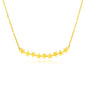 Yellow Gold 14k 18 inch Women's Fancy Necklace with Curve of Stars