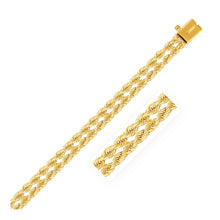 Load image into Gallery viewer, 5.0 mm 14k Yellow Gold Dual Row Rope Bracelet