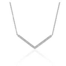 Load image into Gallery viewer, White Gold 14k Diamond Chevron Pendant in Lobster Clasp