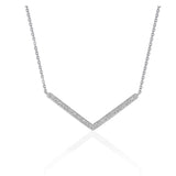 White Gold 14k Diamond Chevron Pendant in Lobster Clasp
