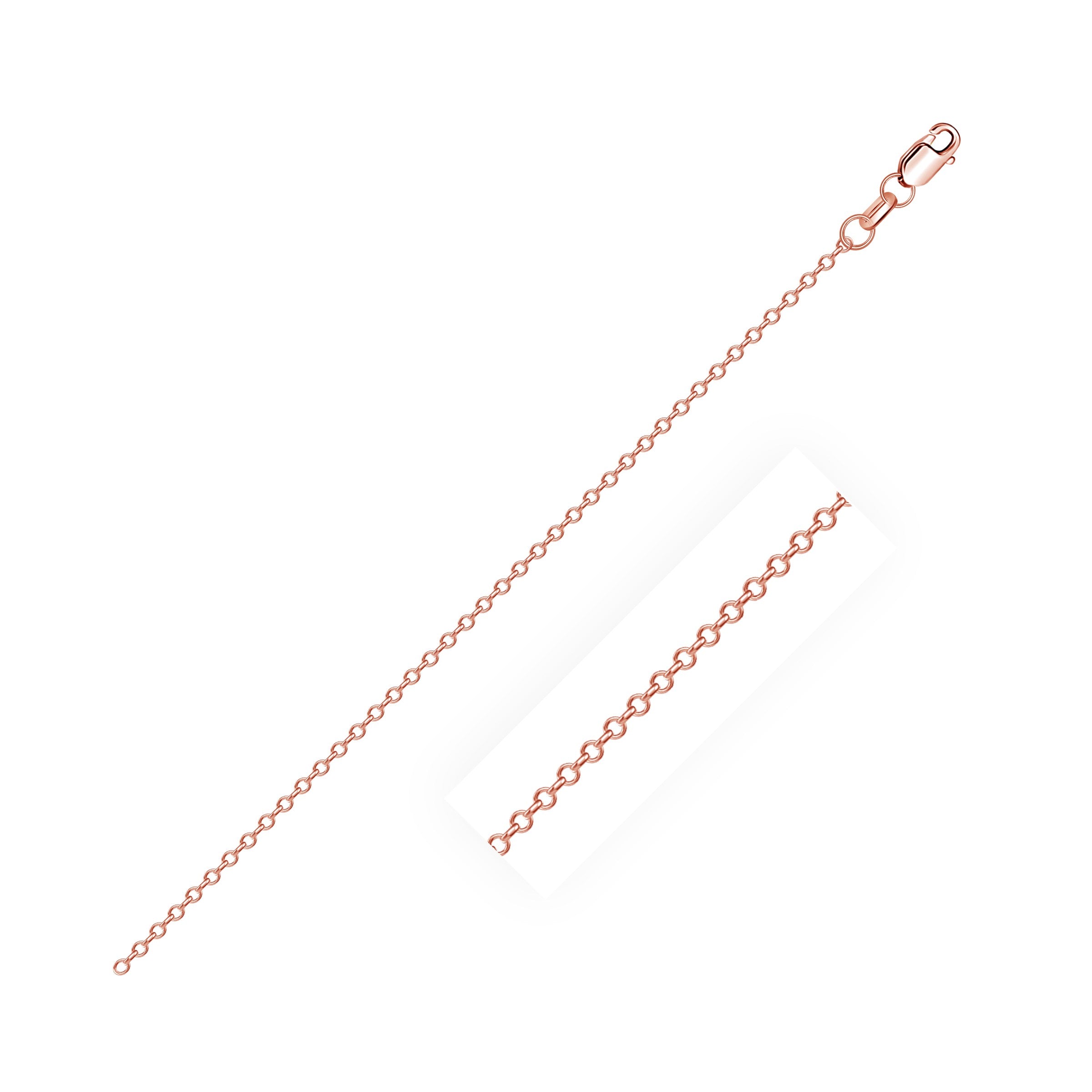 Rose Gold Diamond 14k 0.8 mm Cut Cable Link Chain