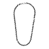 Sterling Silver Gunmetal Finish Oval Women's Link Necklace