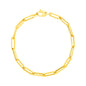 Yellow Gold 14k Bold Paperclip Chain Women's Fancy Bracelet