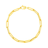 Yellow Gold 14k Bold Paperclip Chain Women's Fancy Bracelet