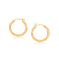 Yellow Gold 14k 25mm Diameter Hoop Earrings with Diamond-Cut Finish & Snap Lock