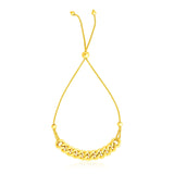 Yellow Gold 14k Adjustable Polished Women's Curb Chain Bracelet