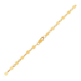 Yellow Gold 14k Women's Fancy Bracelet with Polished Circles
