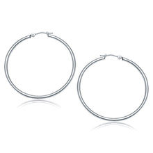Load image into Gallery viewer, White Gold 14k 40 mm Polished Hoop Earrings with Snap Lock Backing for Any Ocassions