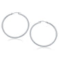 White Gold 14k 40 mm Polished Hoop Earrings with Snap Lock Backing for Any Ocassions