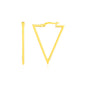 Yellow Gold 14k Triangle Hoop Earrings in Hinged Snap Back
