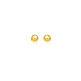 Yellow Gold 14k 7.0 mm Round Motif Stud Earrings