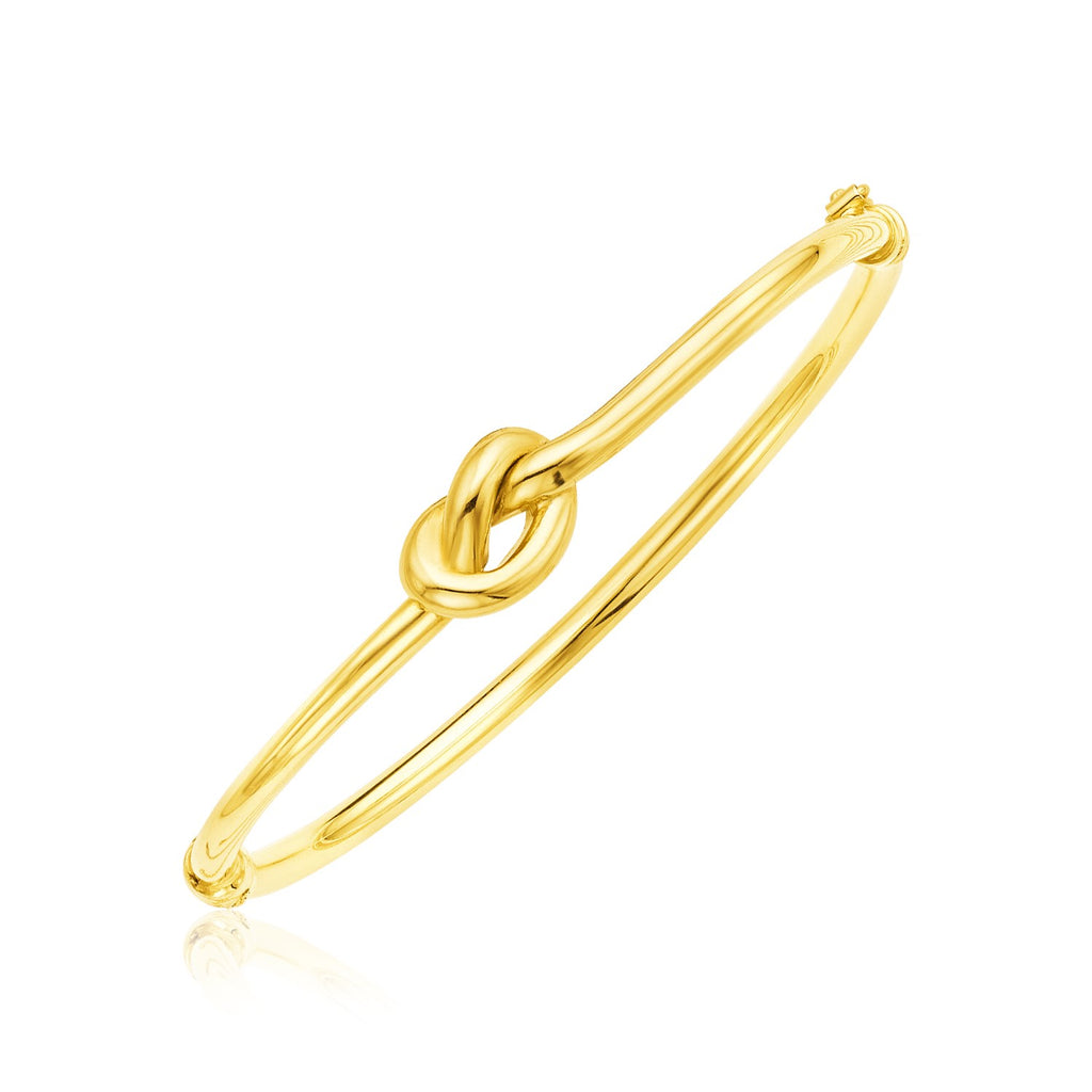 Yellow Gold 14k Bangle Bracelet with Polished Knot