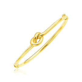Yellow Gold 14k Bangle Bracelet with Polished Knot