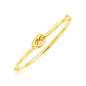 Yellow Gold 14k Bangle Bracelet with Polished Knot