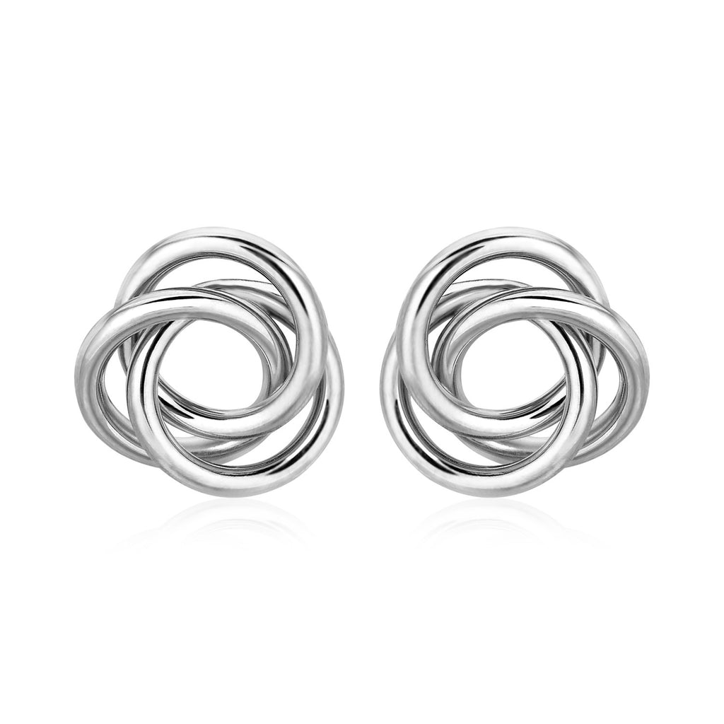 Polished Open Love Knot Earrings in Sterling Silver