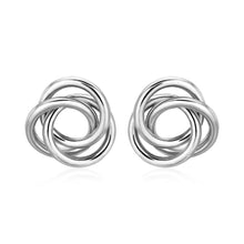 Load image into Gallery viewer, Polished Open Love Knot Earrings in Sterling Silver