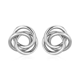 Polished Open Love Knot Earrings in Sterling Silver