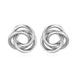 Polished Open Love Knot Earrings in Sterling Silver