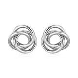 Polished Open Love Knot Earrings in Sterling Silver