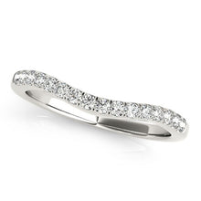 Load image into Gallery viewer, 14k White Gold Curvy Style Pave Set Diamond Wedding Band (1/5 cttw)