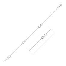 Load image into Gallery viewer, Sterling Silver Anklet with Infinity Symbols