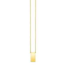 Load image into Gallery viewer, 14k Yellow Gold Necklace with Polished Bar Pendant