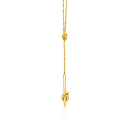 Yellow Gold 14k Women's Lariat Necklace with Knots
