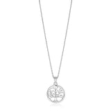 Sterling Silver inch Round Tree of Life Necklace