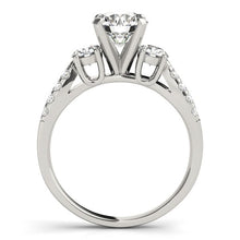 Load image into Gallery viewer, White Gold 14k Split Shank 3 Stone Round Diamond Engagement Ring