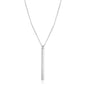Sterling Silver 24 inch Necklace with Long Polished Bar Pendant